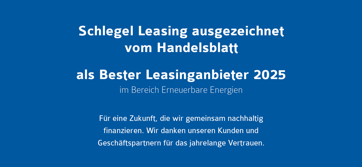 Schlegel Leasing ausgezeichnet vom Handelsblatt